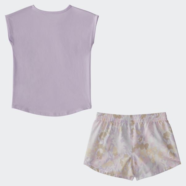 Adidas Igtee Wvn Aop Short Set Violet Teinte Mel
