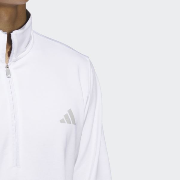 Sweat 1/4 Zip Surélevé Blanc Adidas
