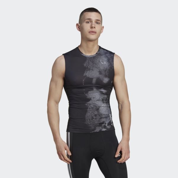 T-shirt Sans Manches Adidas Techfit Allover Print Training Multicolore