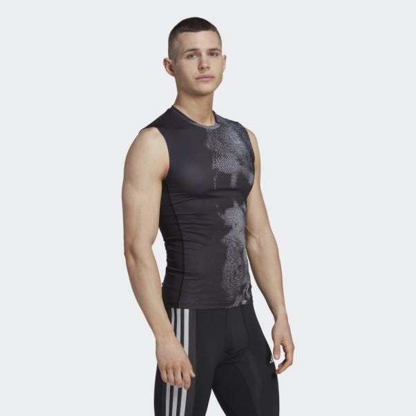 T-shirt Sans Manches Adidas Techfit Allover Print Training Multicolore