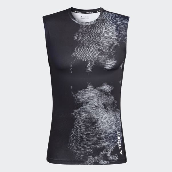 T-shirt Sans Manches Adidas Techfit Allover Print Training Multicolore