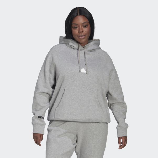 Sweat à Capuche Oversize (taille Plus) Adidas Gris Moyen