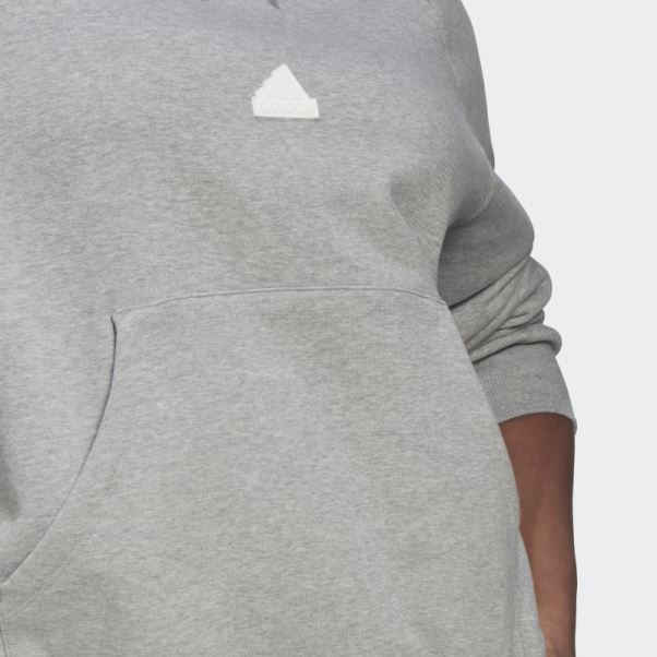 Sweat à Capuche Oversize (taille Plus) Adidas Gris Moyen