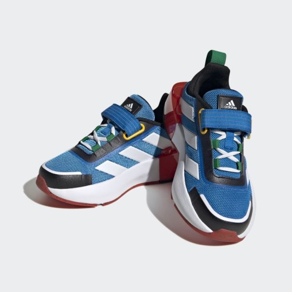Adidas X Lego Tech Rnr Chaussures à Lacets élastiques Et Sangle Supérieure Shock Blue Fashion