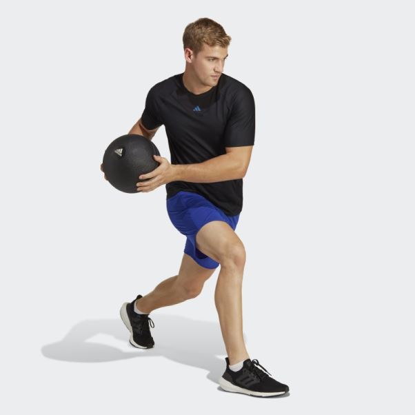 Short D'entraînement En Maille Hiit Bleu Adidas