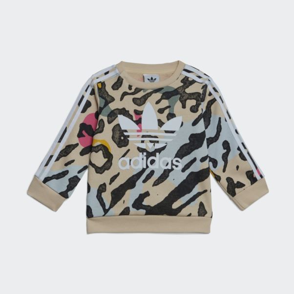 Mode Adidas Ensemble D'équipage Imprimé Animal Multicolore