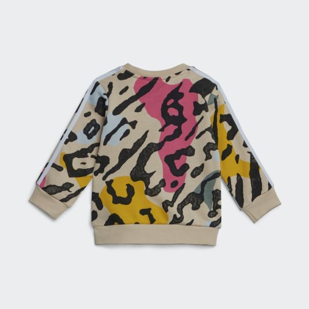 Mode Adidas Ensemble D'équipage Imprimé Animal Multicolore