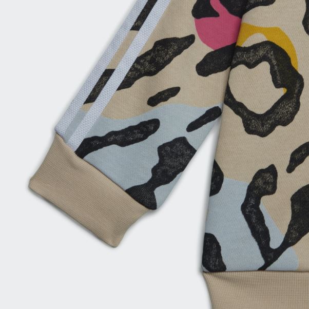 Mode Adidas Ensemble D'équipage Imprimé Animal Multicolore