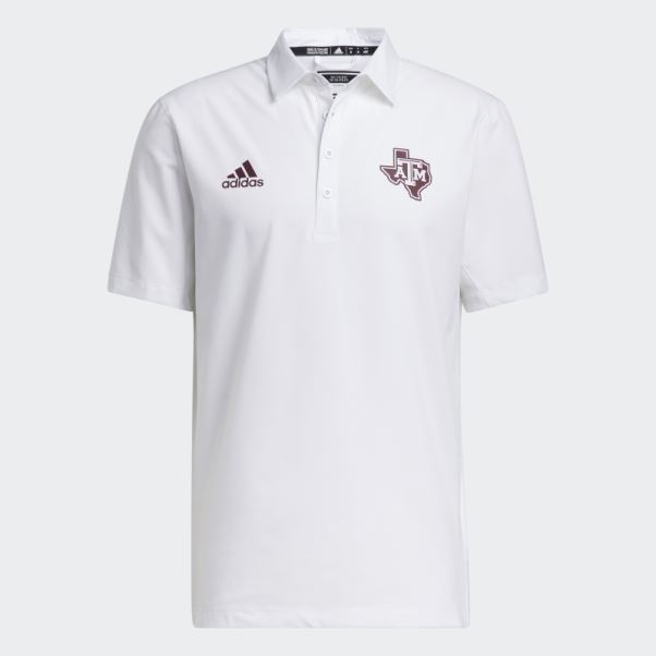 Adidas Polo Blanc Des Entraîneurs Du Stade Aggies