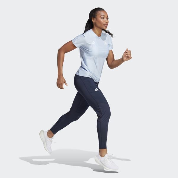 Boston Marathon 2023 Running Tee Bleu Aube Adidas