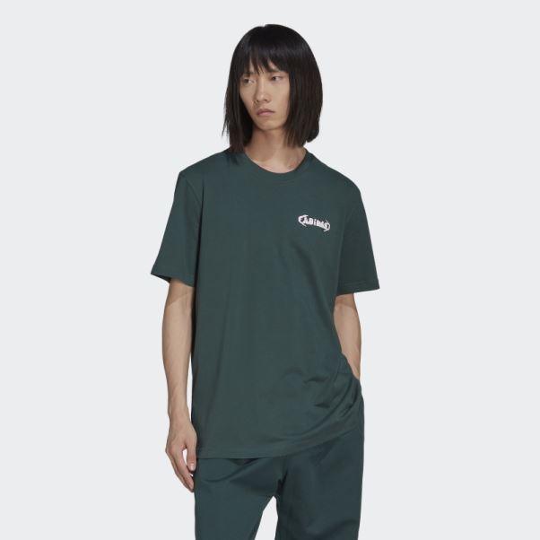 T-shirt Campus Graphique Adidas Vert Minéral