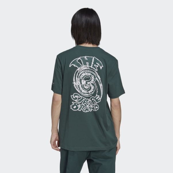 T-shirt Campus Graphique Adidas Vert Minéral