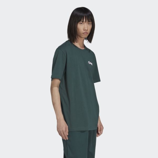T-shirt Campus Graphique Adidas Vert Minéral