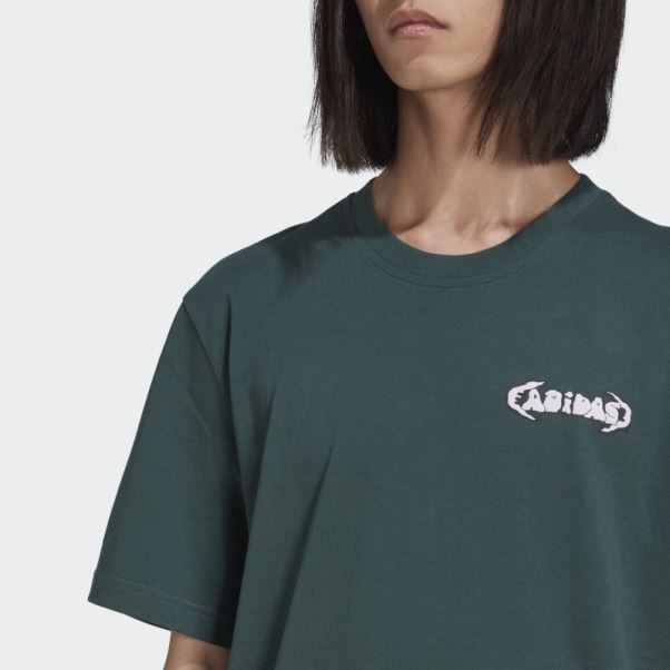 T-shirt Campus Graphique Adidas Vert Minéral