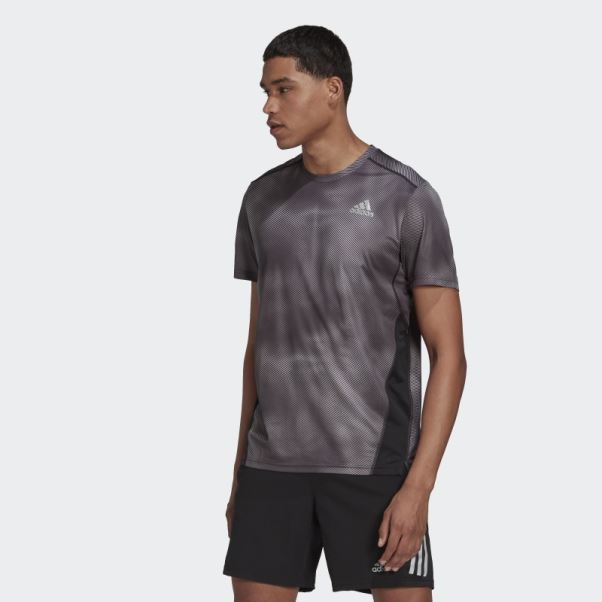 T-shirt Adidas Own The Run Colorblock Gris
