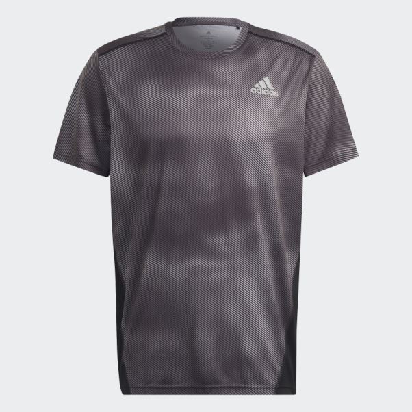 T-shirt Adidas Own The Run Colorblock Gris