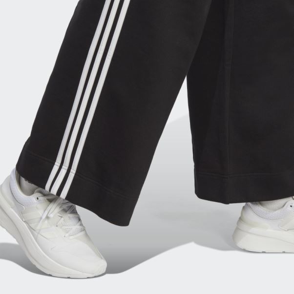 Pantalon Large En Molleton à 3 Bandes Essentials Adidas Noir