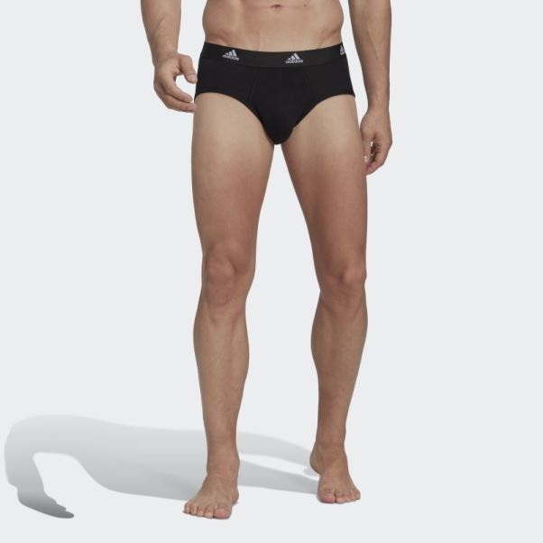 Slip 3 Bandes En Coton Confort Flex Adidas Noir