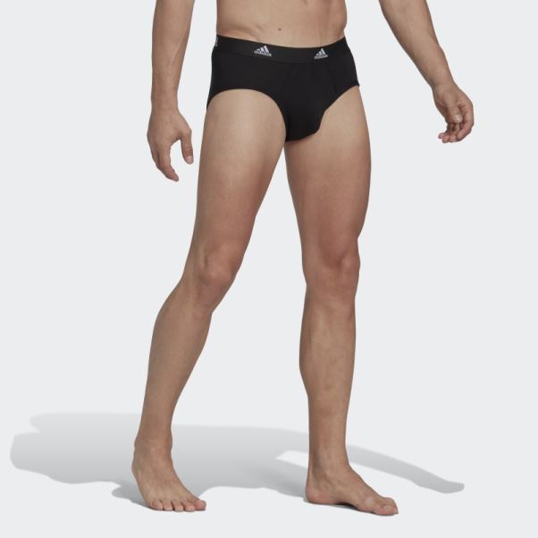 Slip 3 Bandes En Coton Confort Flex Adidas Noir