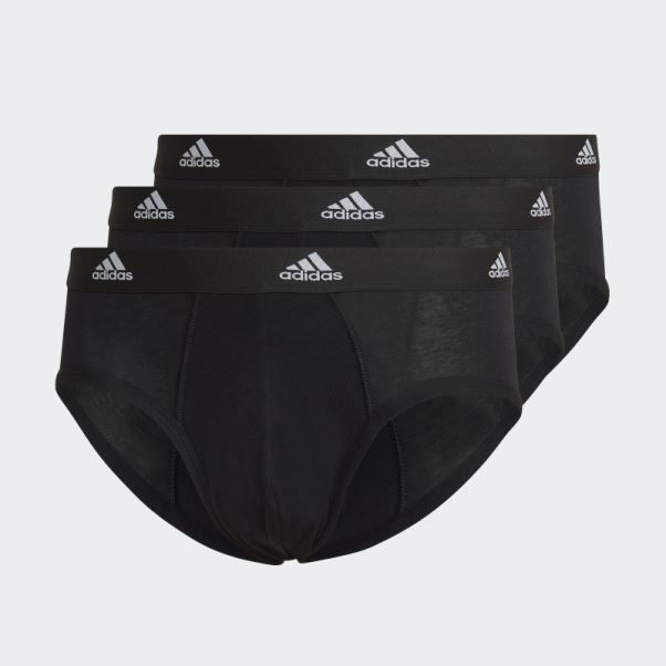 Slip 3 Bandes En Coton Confort Flex Adidas Noir
