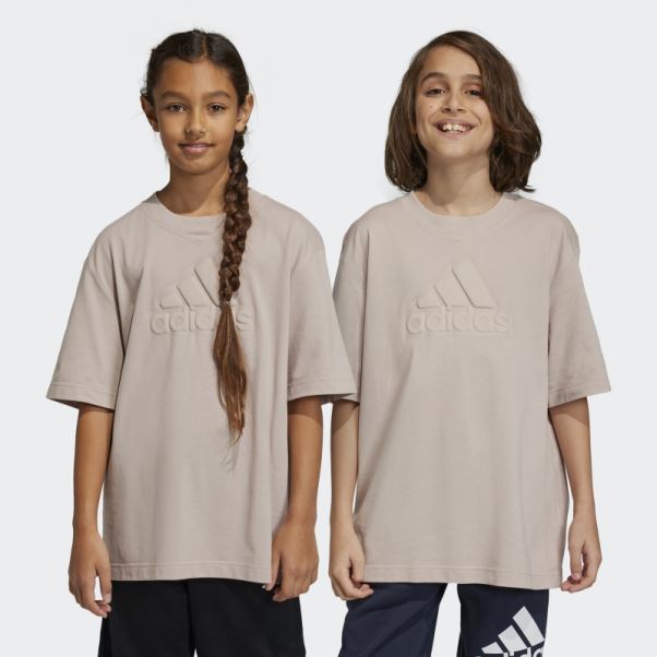 T-shirt En Piqué Logo Future Icons Taupe Adidas
