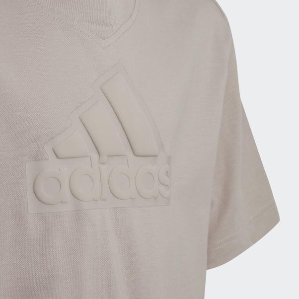 T-shirt En Piqué Logo Future Icons Taupe Adidas