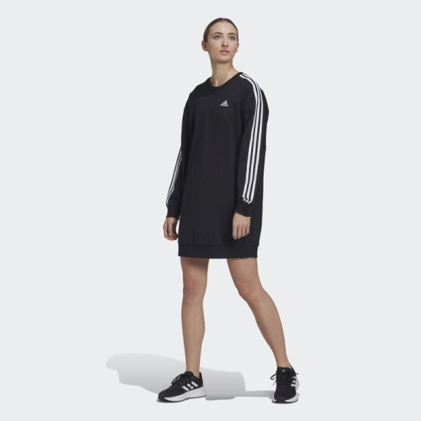Robe Mi-longue Adidas Essentials Noire à 3 Bandes