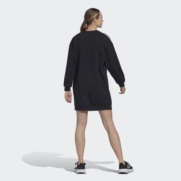 Robe Mi-longue Adidas Essentials Noire à 3 Bandes