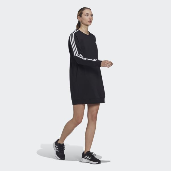 Robe Mi-longue Adidas Essentials Noire à 3 Bandes