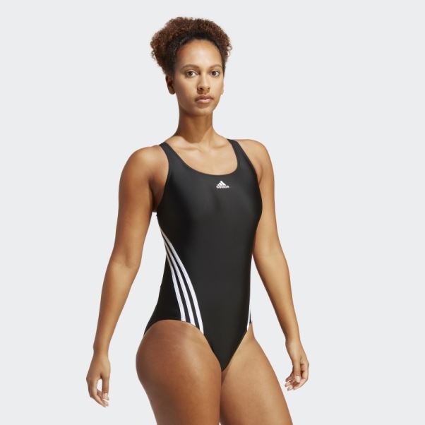 Adidas Maillot De Bain 3 Bandes Noir Chaud