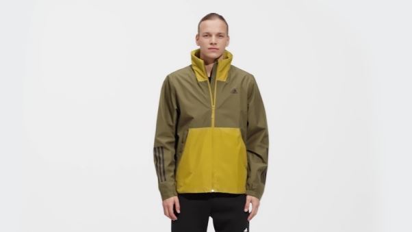Veste Bsc 3-stripes Rain.rdy Adidas Vert Oxyde