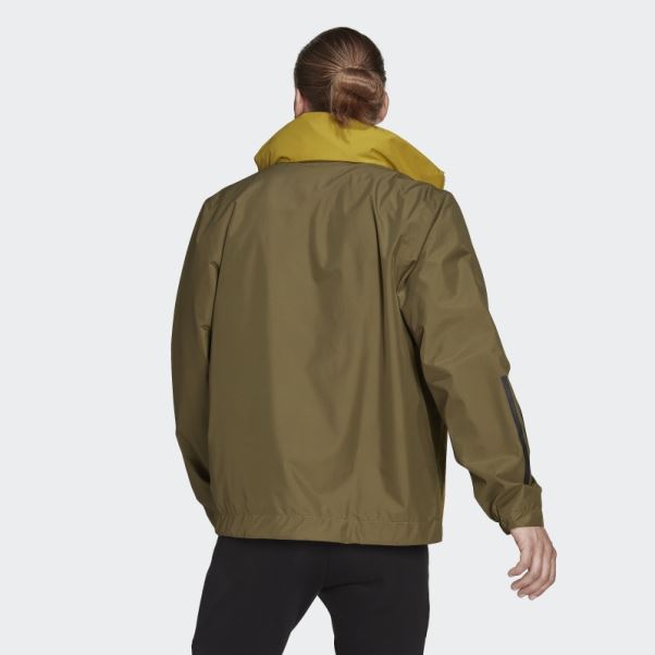 Veste Bsc 3-stripes Rain.rdy Adidas Vert Oxyde