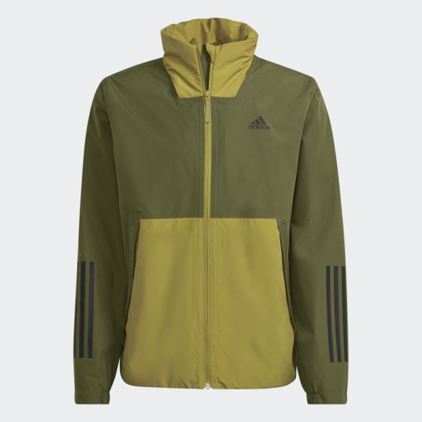 Veste Bsc 3-stripes Rain.rdy Adidas Vert Oxyde