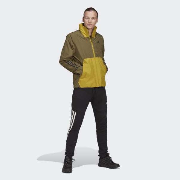 Veste Bsc 3-stripes Rain.rdy Adidas Vert Oxyde