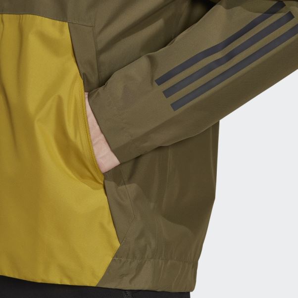 Veste Bsc 3-stripes Rain.rdy Adidas Vert Oxyde