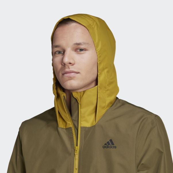 Veste Bsc 3-stripes Rain.rdy Adidas Vert Oxyde