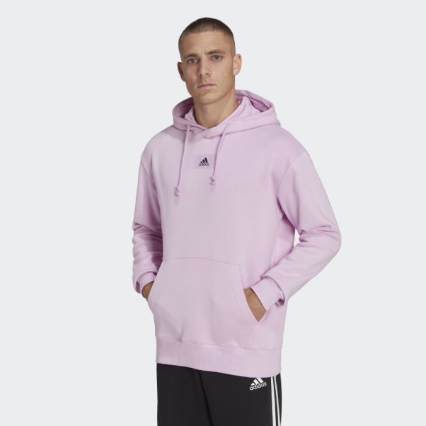 Adidas Essentials Feelvivid Sweat à Capuche En Molleton De Coton Lilas
