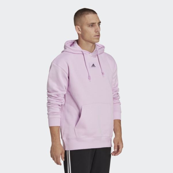 Adidas Essentials Feelvivid Sweat à Capuche En Molleton De Coton Lilas