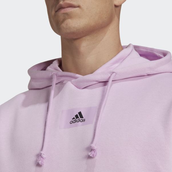 Adidas Essentials Feelvivid Sweat à Capuche En Molleton De Coton Lilas