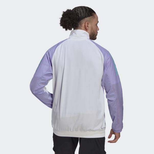 Adidas Top D'entrainement Zip Quart Blanc