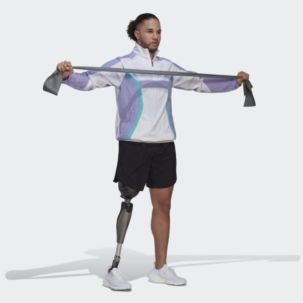Adidas Top D'entrainement Zip Quart Blanc