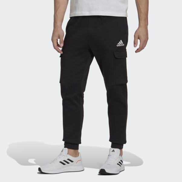 Pantalon Cargo Fuselé Regular En Molleton Essentials Noir Adidas