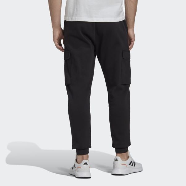 Pantalon Cargo Fuselé Regular En Molleton Essentials Noir Adidas