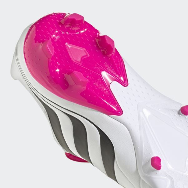 Adidas Predator Precision.3 Chaussures De Sol Ferme Blanches