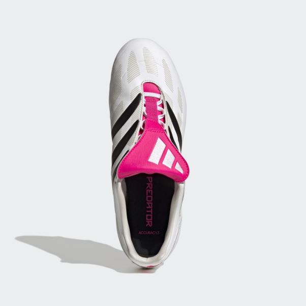 Adidas Predator Precision.3 Chaussures De Sol Ferme Blanches