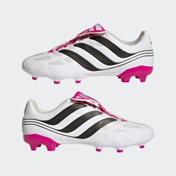 Adidas Predator Precision.3 Chaussures De Sol Ferme Blanches