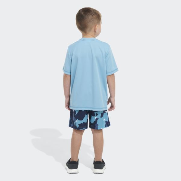 Short Adidas Poly Tee Camo Bleu
