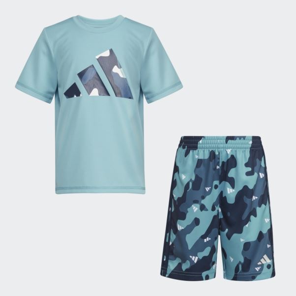 Short Adidas Poly Tee Camo Bleu