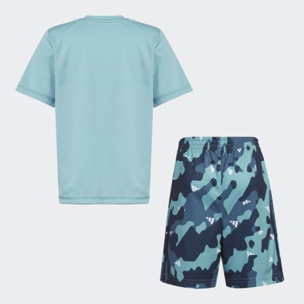Short Adidas Poly Tee Camo Bleu