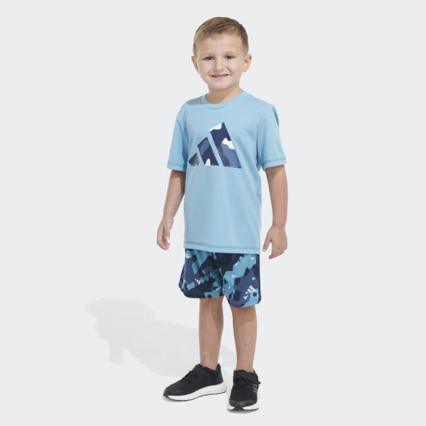 Short Adidas Poly Tee Camo Bleu